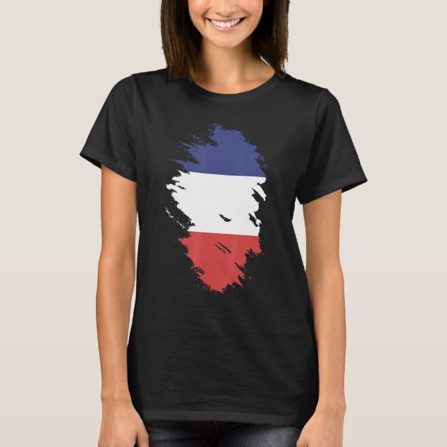 Camiseta Bandera nacional de Francia de recuerdo para hombr (Anverso)