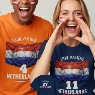 Camiseta Bandera Nacional de Fútbol de los Países Bajos Pat