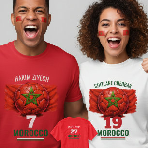 Camiseta Bandera Nacional de Fútbol de Marruecos Patrimonio