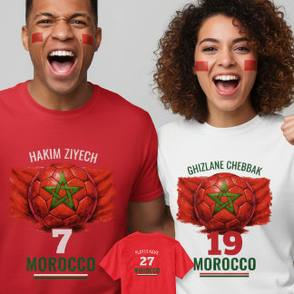 Camiseta Bandera Nacional de Fútbol de Marruecos Patrimonio