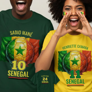 Camiseta Bandera Nacional de Fútbol de Senegal Patrimonio F