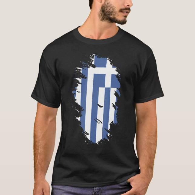 Camiseta Bandera nacional de Grecia recuerdo para hombres m (Anverso)