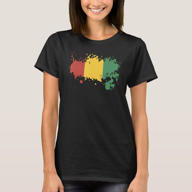 Camiseta Bandera nacional de Guinea de recuerdo para hombre (Anverso)