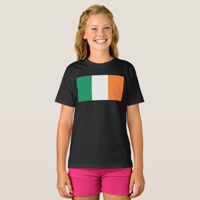 Camiseta Bandera nacional de Irlanda, norma irlandesa, cart (Anverso completo)