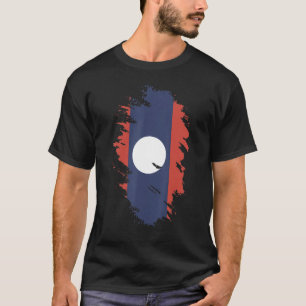 Camiseta Bandera nacional de Laos de recuerdo para hombres