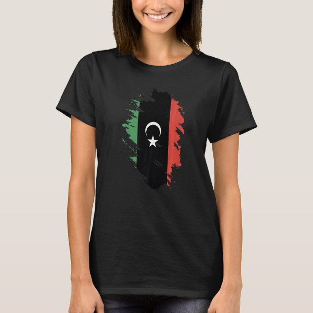 Camiseta Bandera nacional de Libia de recuerdo para hombres (Anverso)