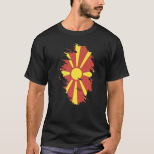 Camiseta Bandera nacional de Macedonia de recuerdo para hom