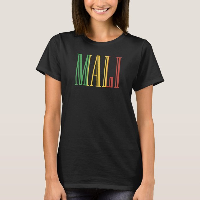 Camiseta Bandera nacional de Malí de recuerdo para hombres  (Anverso)