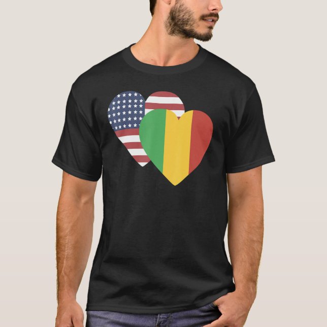 Camiseta Bandera nacional de Malí de recuerdo para hombres  (Anverso)
