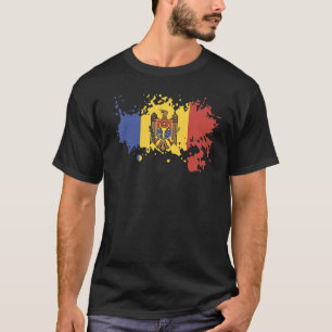 Camiseta Bandera Nacional de Moldavia recuerdo para hombres