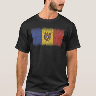 Camiseta Bandera Nacional de Moldavia recuerdo para hombres