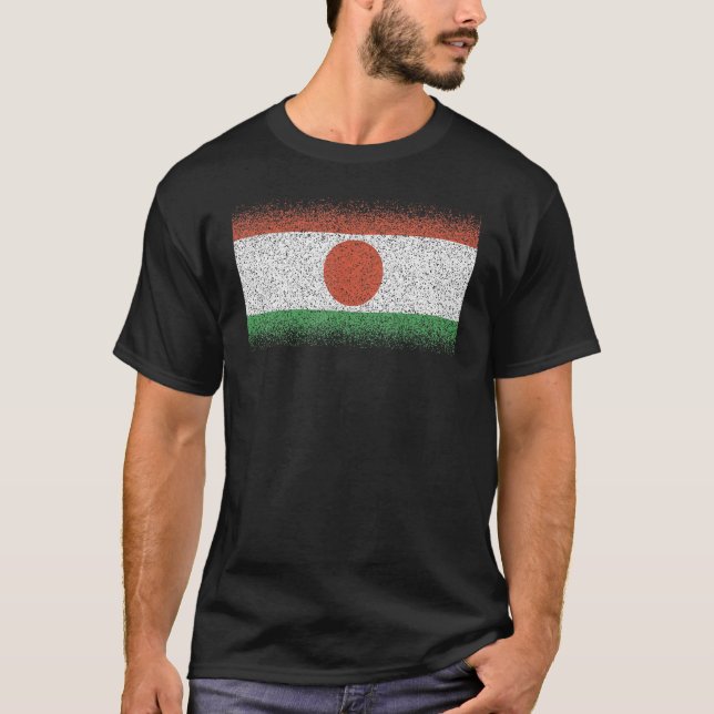 Camiseta Bandera nacional de Níger para hombres mujeres (Anverso)