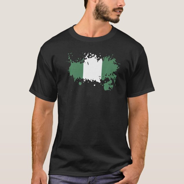 Camiseta Bandera nacional de Nigeria de recuerdo para hombr (Anverso)