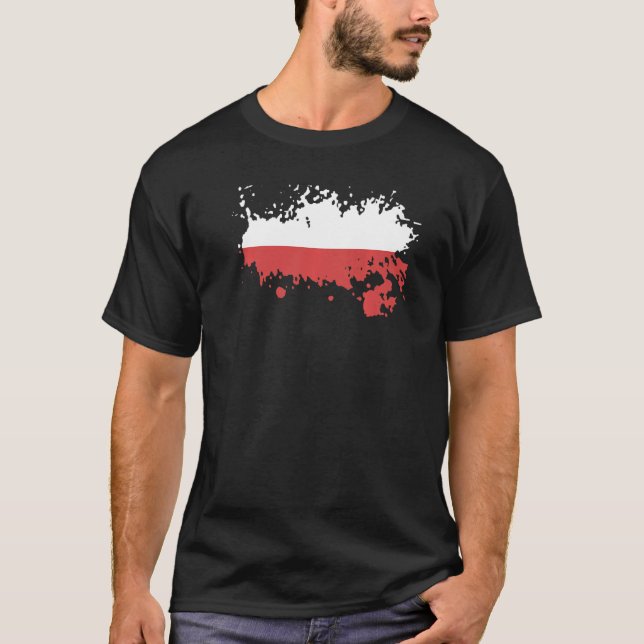 Camiseta Bandera Nacional de Polonia de recuerdo para hombr (Anverso)