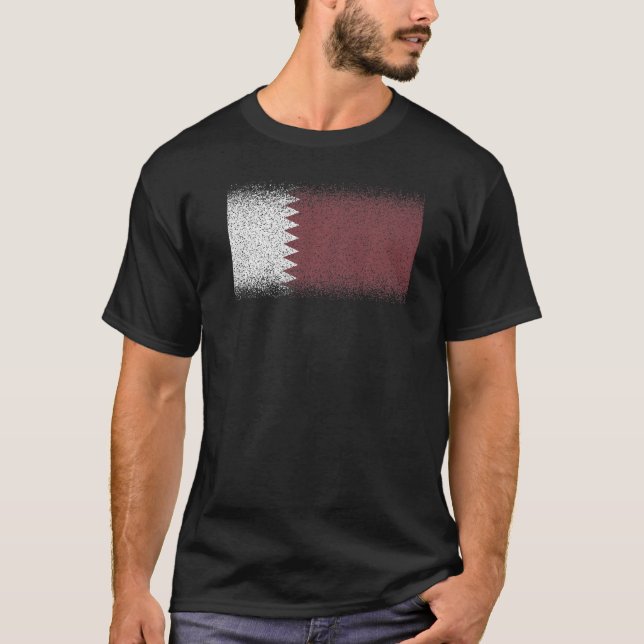 Camiseta Bandera nacional de Qatar de recuerdo para hombres (Anverso)