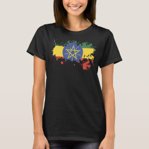 Camiseta Bandera nacional de recuerdo de Etiopía para hombr