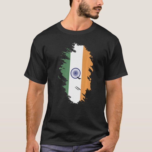 Camiseta Bandera nacional de recuerdo de la India para homb (Anverso)