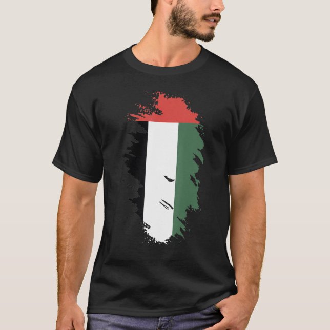 Camiseta Bandera nacional de recuerdo de los EAU para hombr (Anverso)