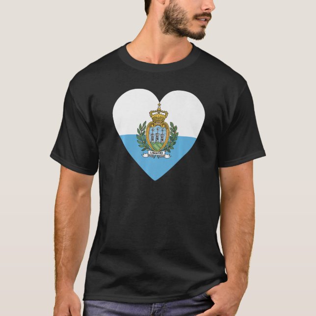 Camiseta Bandera nacional de recuerdo de San Marino para ho (Anverso)