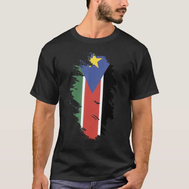 Camiseta Bandera nacional de recuerdo de Sudán del Sur para (Anverso)