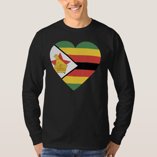 Camiseta Bandera nacional de recuerdo de Zimbabue para homb (Anverso)