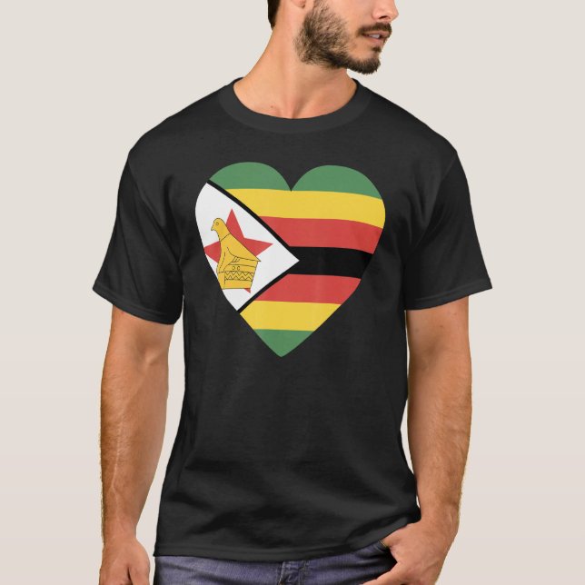 Camiseta Bandera nacional de recuerdo de Zimbabue para homb (Anverso)