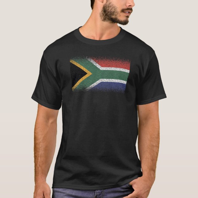 Camiseta Bandera nacional de recuerdo sudafricano para homb (Anverso)