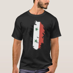 Camiseta Bandera nacional de Siria recuerdo para hombres mu