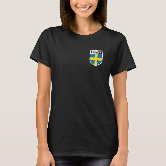 Camiseta Bandera Nacional De Suecia En El Escudo De Armas S (Anverso)