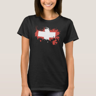 Camiseta Bandera nacional de Suiza de recuerdo para hombres