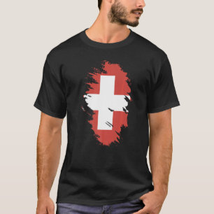 Camiseta Bandera nacional de Suiza de recuerdo para hombres