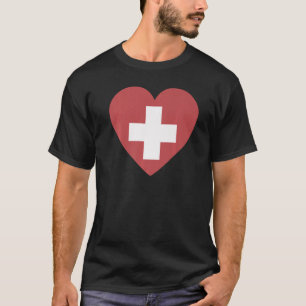 Camiseta Bandera nacional de Suiza de recuerdo para hombres