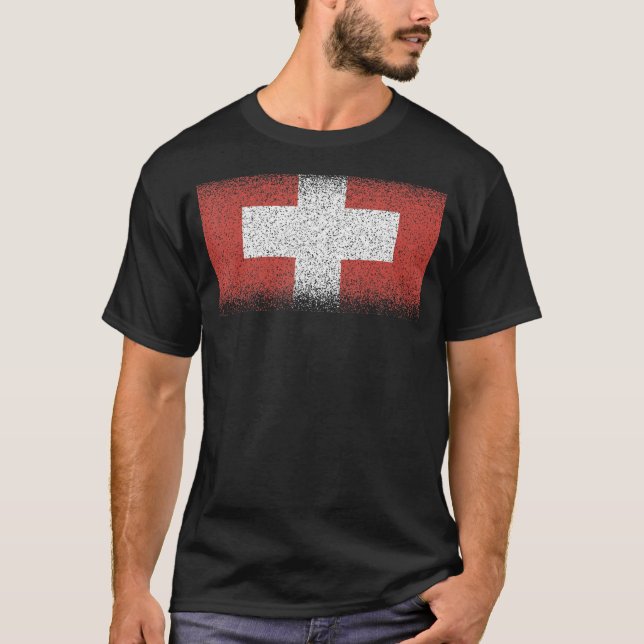 Camiseta Bandera nacional de Suiza de recuerdo para hombres (Anverso)
