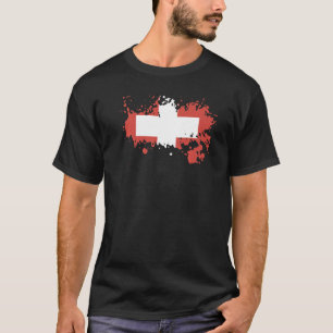 Camiseta Bandera nacional de Suiza de recuerdo para hombres