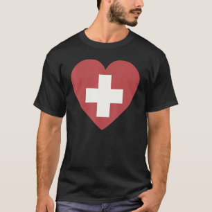 Camiseta Bandera nacional de Suiza de recuerdo para mujeres