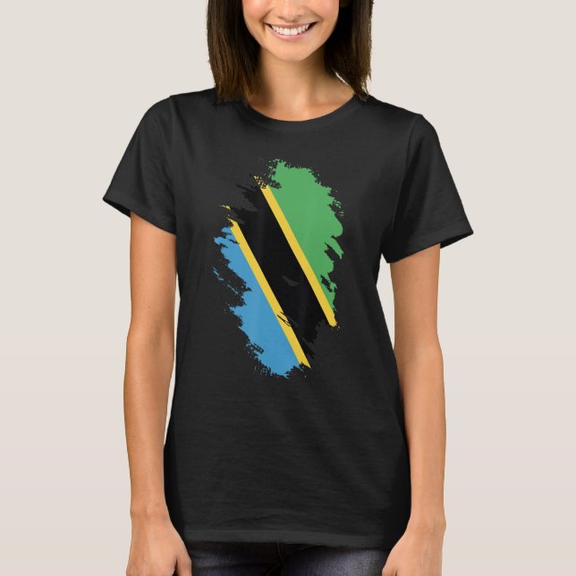 Camiseta Bandera nacional de Tanzania de recuerdo para homb (Anverso)
