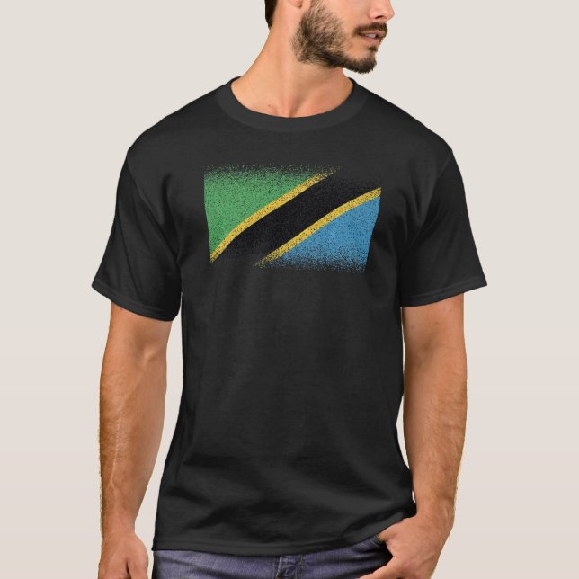 Camiseta Bandera nacional de Tanzania de recuerdo para homb (Anverso)