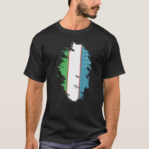 Camiseta Bandera nacional de Uzbekistán de recuerdo para ho