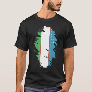 Camiseta Bandera nacional de Uzbekistán de recuerdo para ho