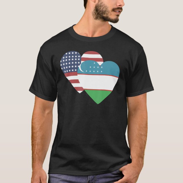 Camiseta Bandera nacional de Uzbekistán de recuerdo para ho (Anverso)