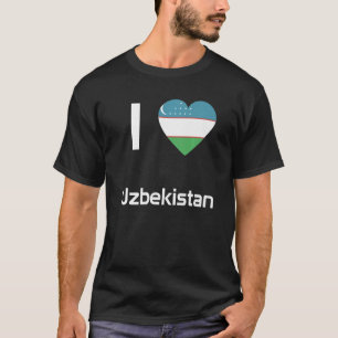 Camiseta Bandera nacional de Uzbekistán de recuerdo para ho