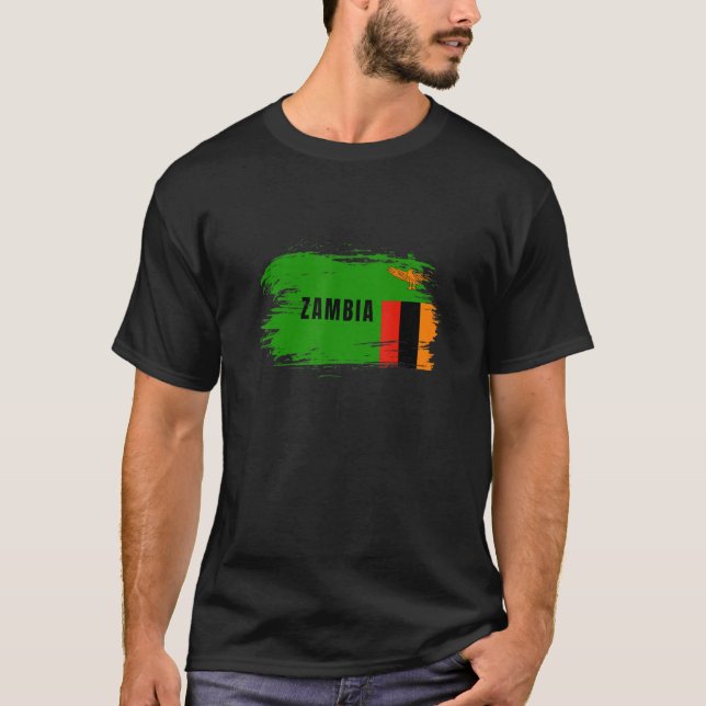 Camiseta Bandera nacional de Zambia: viajes a África orient (Anverso)