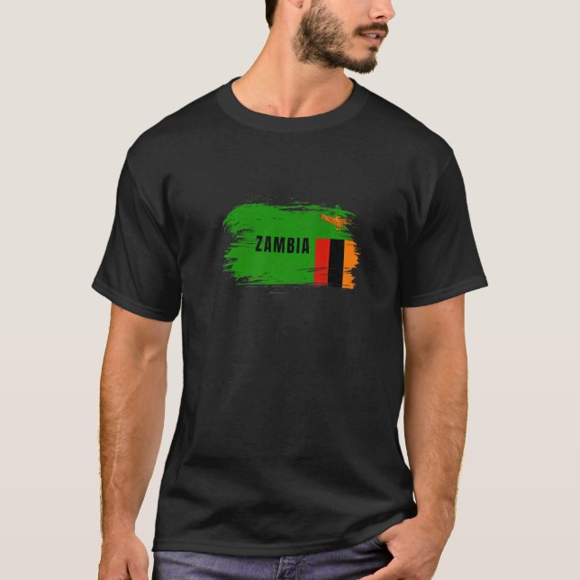 Camiseta Bandera nacional de Zambia: viajes a África Orient (Anverso)
