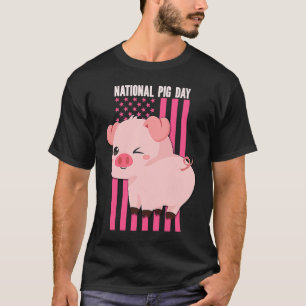 Camiseta Bandera nacional del Día del Cerdo Estados Unidos 