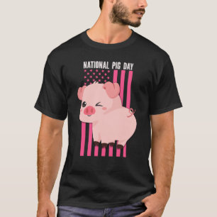 Camiseta Bandera nacional del Día del Cerdo Estados Unidos 