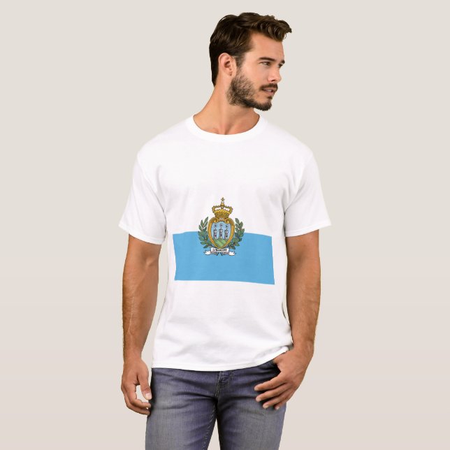 Camiseta Bandera nacional del mundo de San Marino (Anverso completo)