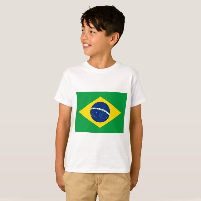 Camiseta Bandera nacional del mundo del Brasil (Anverso completo)