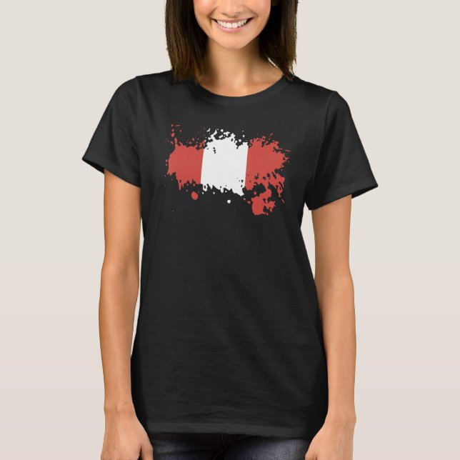 Camiseta Bandera Nacional del Perú de recuerdo para hombres (Anverso)