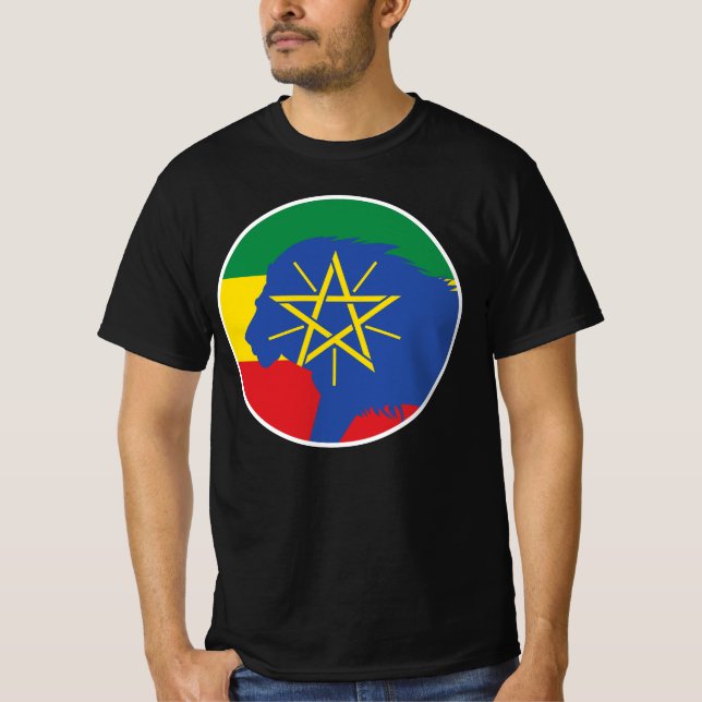 Camiseta Bandera nacional etíope de animales leones de Etio (Anverso)