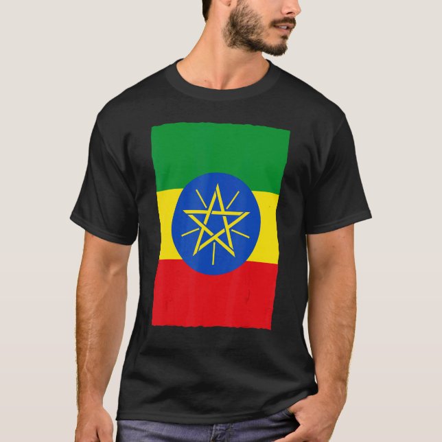 Camiseta Bandera nacional etíope retro vintage Etiopía (Anverso)